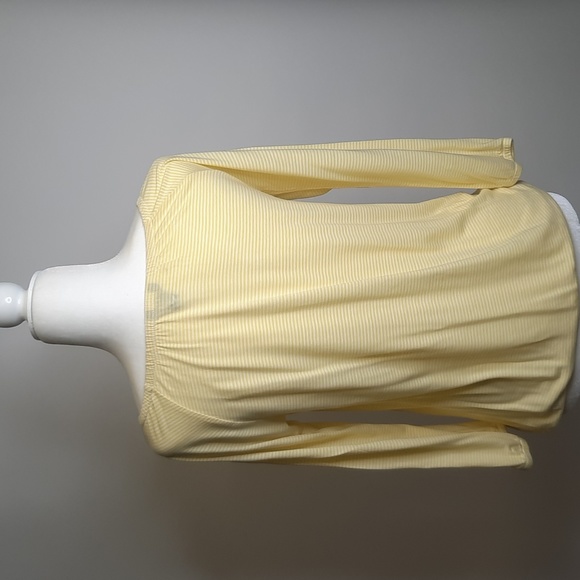 Ann Taylor Yellow & White Striped Peasant-style Jersey Shirt, Size S (NWOT) - Picture 5 of 6